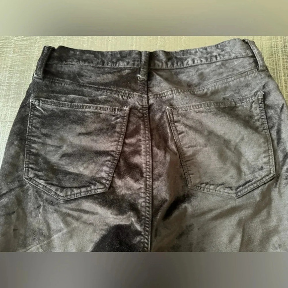 Lucky Brand Womens Size 12/31 Black Velour Jeans High Rise Crop Mini Boot - Picture 4 of 7